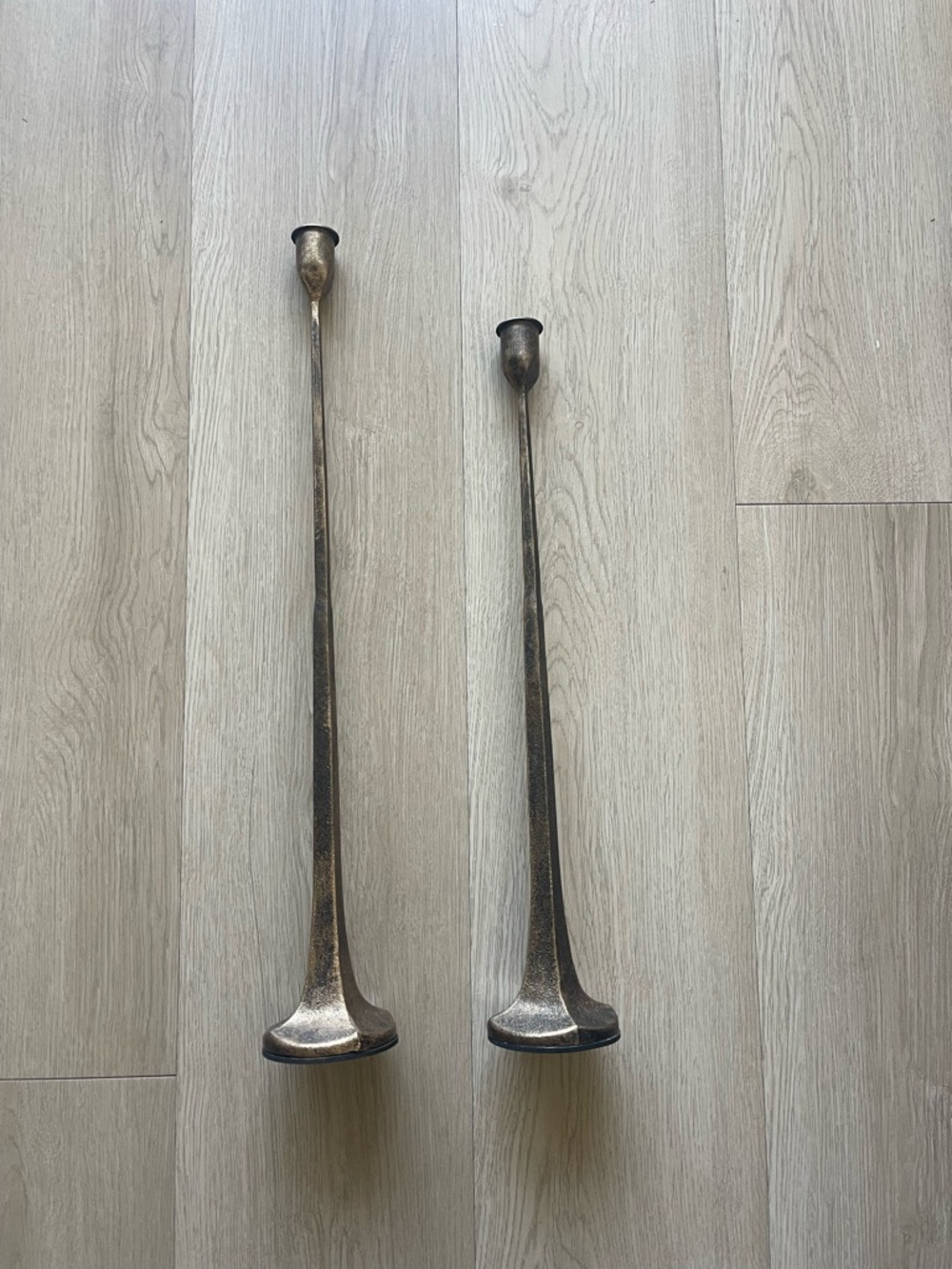 Iron Antique Gold Candlestick Holders